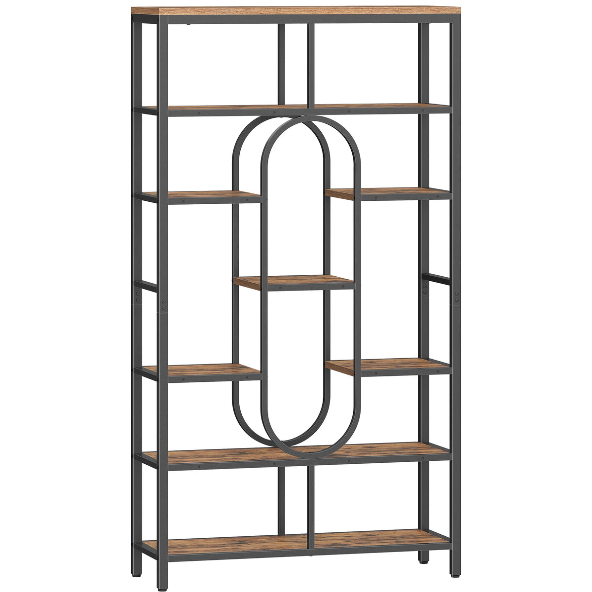 Étagère Séparatrice de Pièce 7 Niveaux Métal Noir 100 x 180 cm