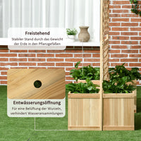 Paravent extérieur treillis bois 3 panneaux avec 4 jardinières, pour préserver son intimité dehors