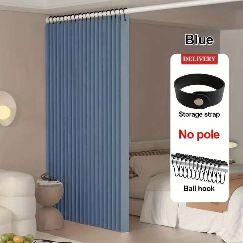 Rideau Séparateur Uni Polyester Blanc Noir Gris Bleu 180 à 260 cm