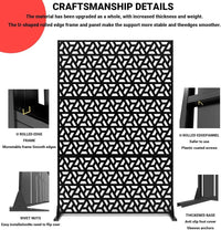Paravent Extérieur Métal Ajouré Triangles Croix Noir ou Blanc 119 x 183 cm