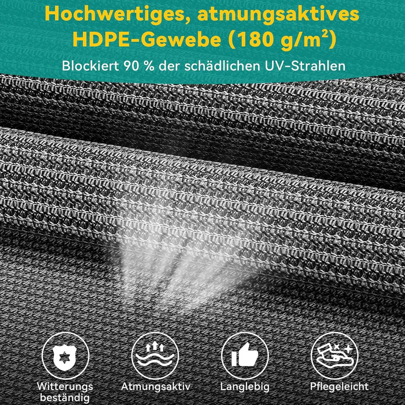 Paravent Rétractable Vertical HDPE Sans Perçage Gris ou Café 120 à 200 cm