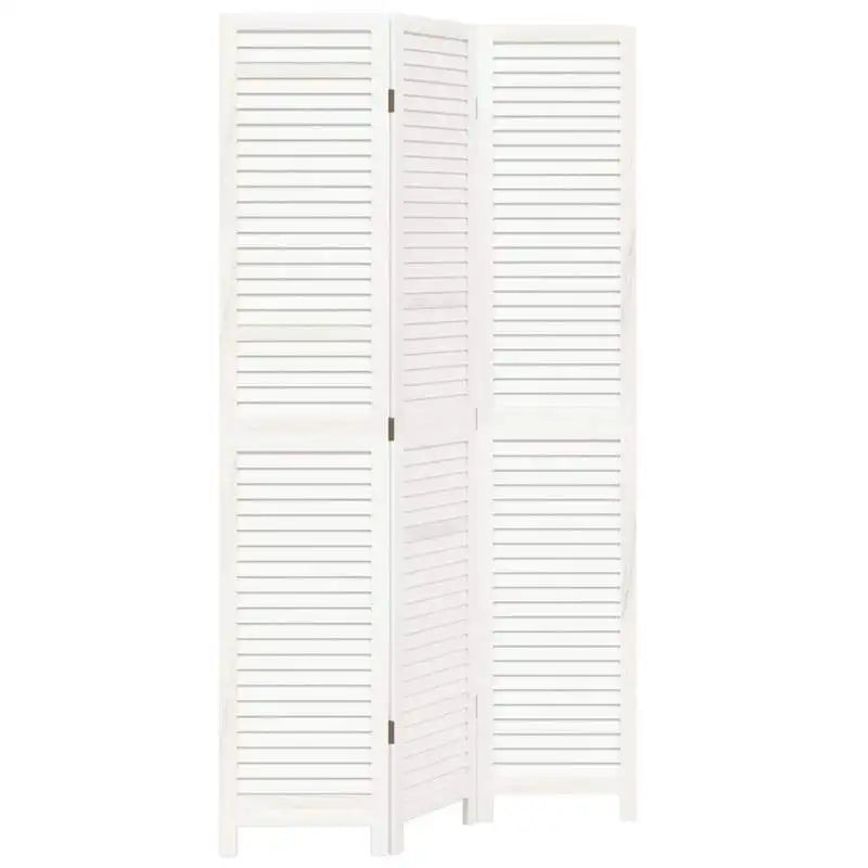 Paravent Persienne Bois de Paulownia Massif Blanc 3, 4 ou 5 Panneaux