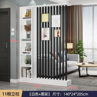 Étagère séparatrice de pièce à lames verticales blanc noir gris, pour séparer une pièce, pour un salon