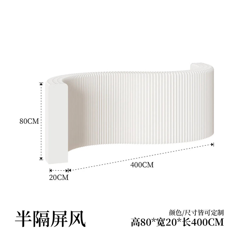 Paravent accordéon extensible blanc, hauteur 80 cm, longueur 4 m