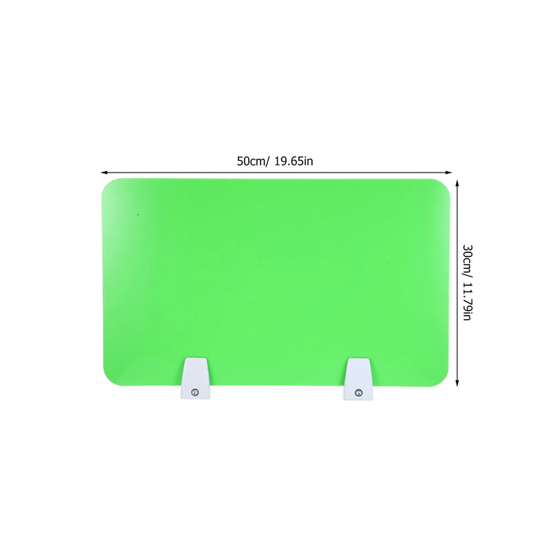 Séparateur de bureau acrylique vert à pince, pour un open space