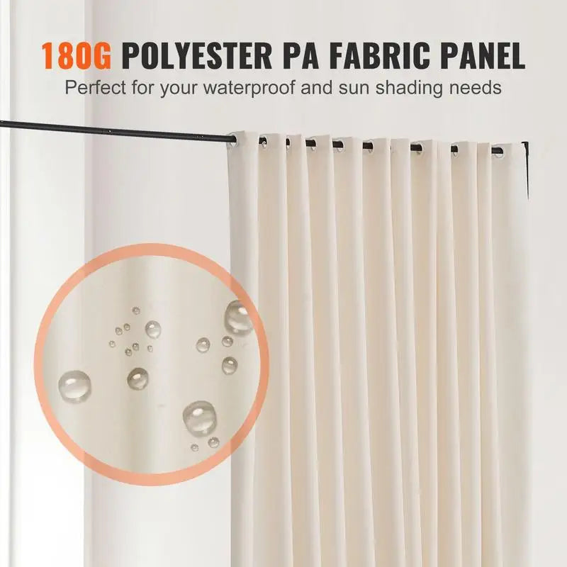 Cloison Amovible Tissu Beige sur Roulettes 308,5 x 245,5 cm