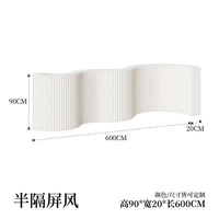 Paravent accordéon extensible blanc, hauteur 90 cm, longueur 6 m