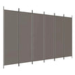 Paravent 6 Panneaux Tissu Anthracite Cadre Fer 300 x 200 cm