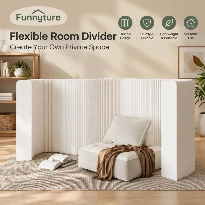 Paravent accordéon extensible blanc