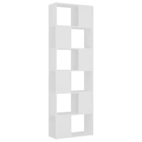 Étagère Séparatrice de Pièce Fine Blanche 6 Niveaux 60 x 24 x 186 cm