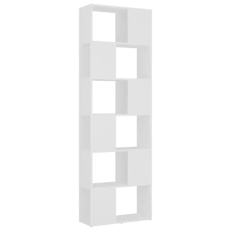 Étagère Séparatrice de Pièce Fine Blanche 6 Niveaux 60 x 24 x 186 cm
