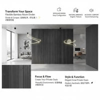 Paravent bambou gris anthracite enroulable, pour une chambre