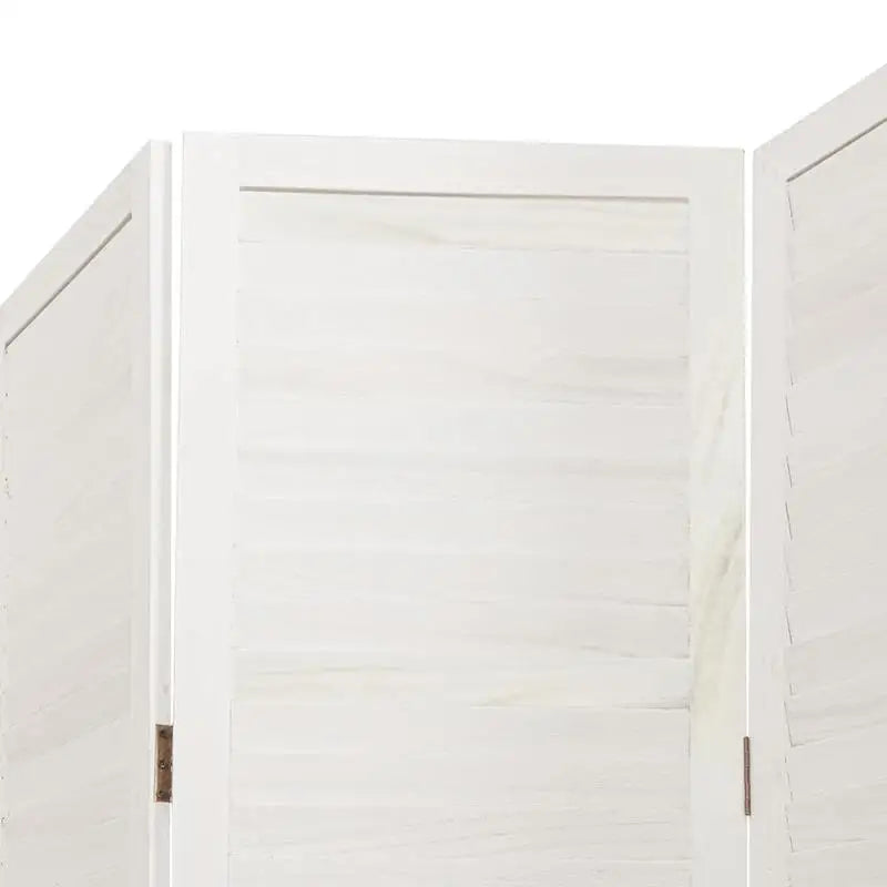 Paravent 6 Panneaux Bois à Persiennes Blanc 240 x 180 cm