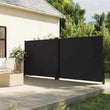 Paravent Rétractable Extérieur Polyester Noir 180 x 1200 cm