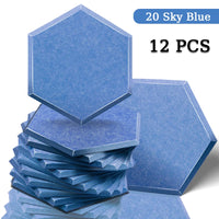 Panneau Acoustique Décoratif Hexagonal 12 Pièces Polyester 0,8 à 1,2 cm