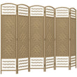 Paravent 6 Panneaux Bambou Fibres de Papier Naturel 240 x 170 cm