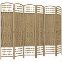Paravent 6 panneaux bambou fibres de papier naturel