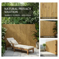 Paravent Bambou Naturel Enroulable 600 x 165 cm