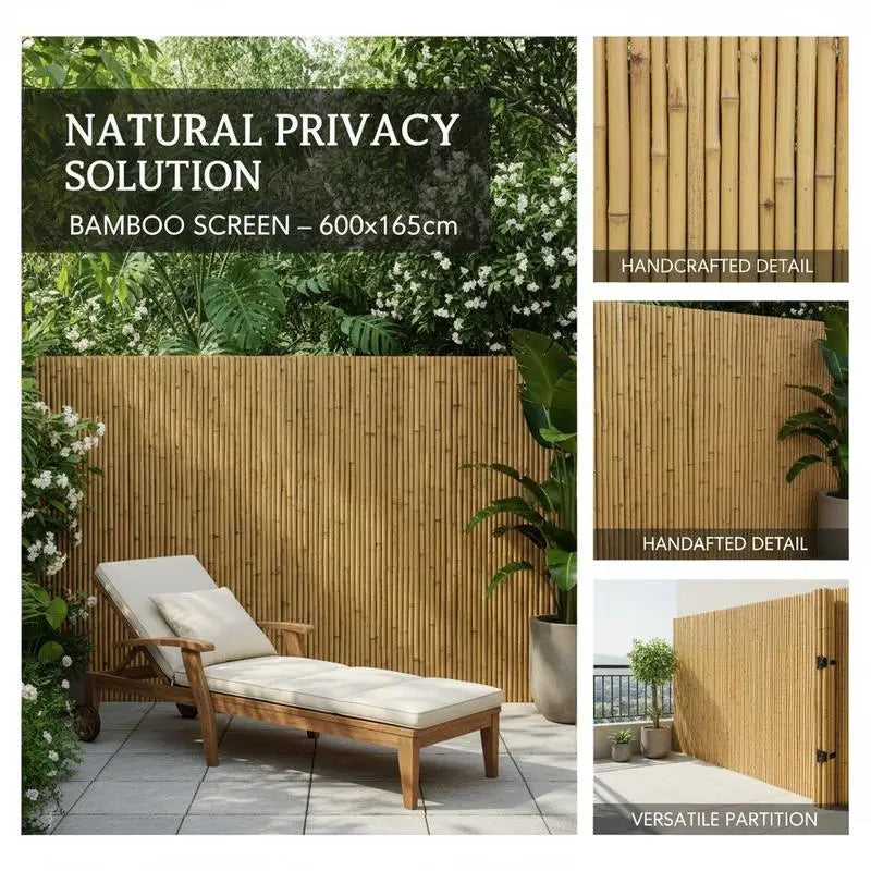 Paravent Bambou Naturel Enroulable 600 x 165 cm