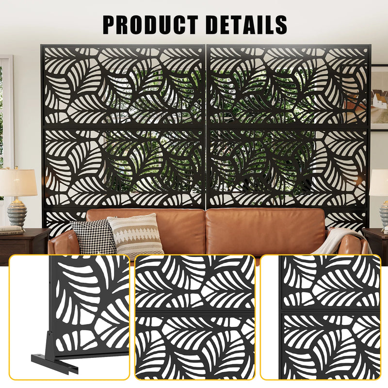 Paravent extérieur métal noir 5 motifs au choix, pour une terrasse