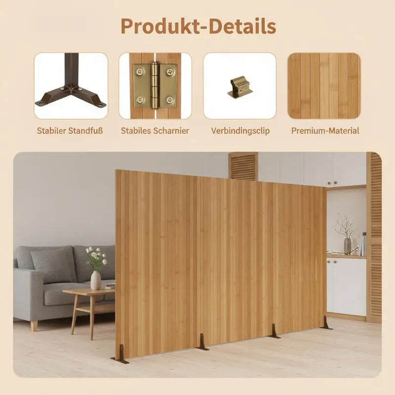 Paravent bambou brun, pour un coin bureau