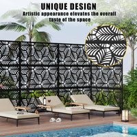 Paravent extérieur métal noir 5 motifs au choix, pour décorer un extérieur