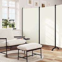 Paravent Extérieur 3 Panneaux Polyester Gris ou Crème 255 x 181 cm