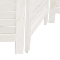 Paravent 6 Panneaux Bois à Persiennes Blanc 240 x 180 cm