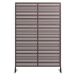 Paravent Extérieur Métal Marron Lames ou Blanc Découpes 117 x 180 cm