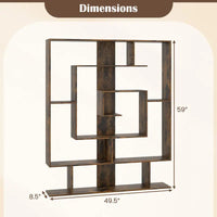 Étagère Séparatrice de Pièce 7 Niveaux Marron Rustique 150 cm