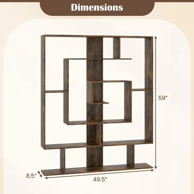 Étagère Séparatrice de Pièce 7 Niveaux Marron Rustique 150 cm