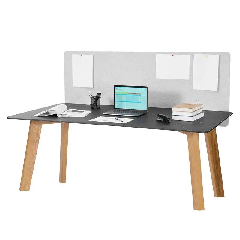 Séparateur de Bureau à Pinces Tissu Gris Clair 152,4 x 61 cm