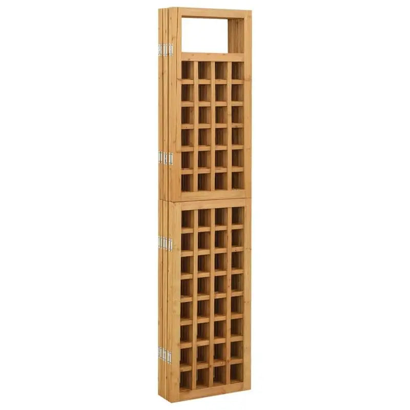 Paravent Treillis Pliant 6 Panneaux Sapin Massif Brun 242,5 x 180 cm