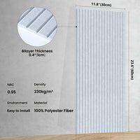 Panneau Acoustique Autocollant Polyester à Rainures 60 x 30 cm, Lot de 4