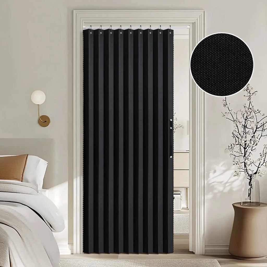 Rideau Séparateur Plissé Tissu Noir Gris Blanc Cassé 100 à 300 cm