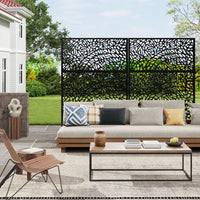 Paravent extérieur métal noir mat feuilles ou mosaïque, pour un jardin