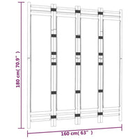Paravent autoportant 4 panneaux bambou et toile crème, pour un coin bureau