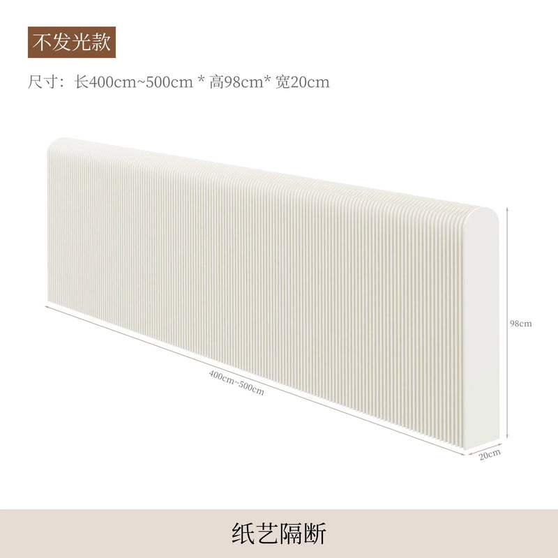 Cloison Amovible Accordéon en Papier Blanc, Hauteur 78 à 117 cm