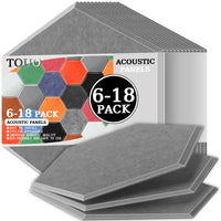 Panneau Acoustique Mural Hexagonal Polyester 6 à 18 Pièces 0,8 cm