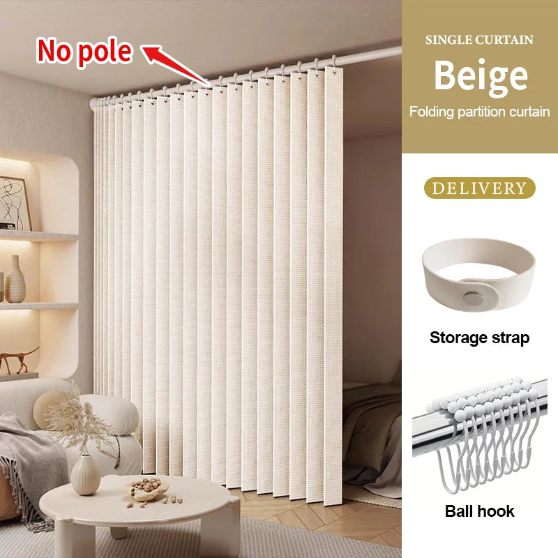 Rideau Séparateur de Pièce Occultant Polyester Beige Gris Noir 242 cm