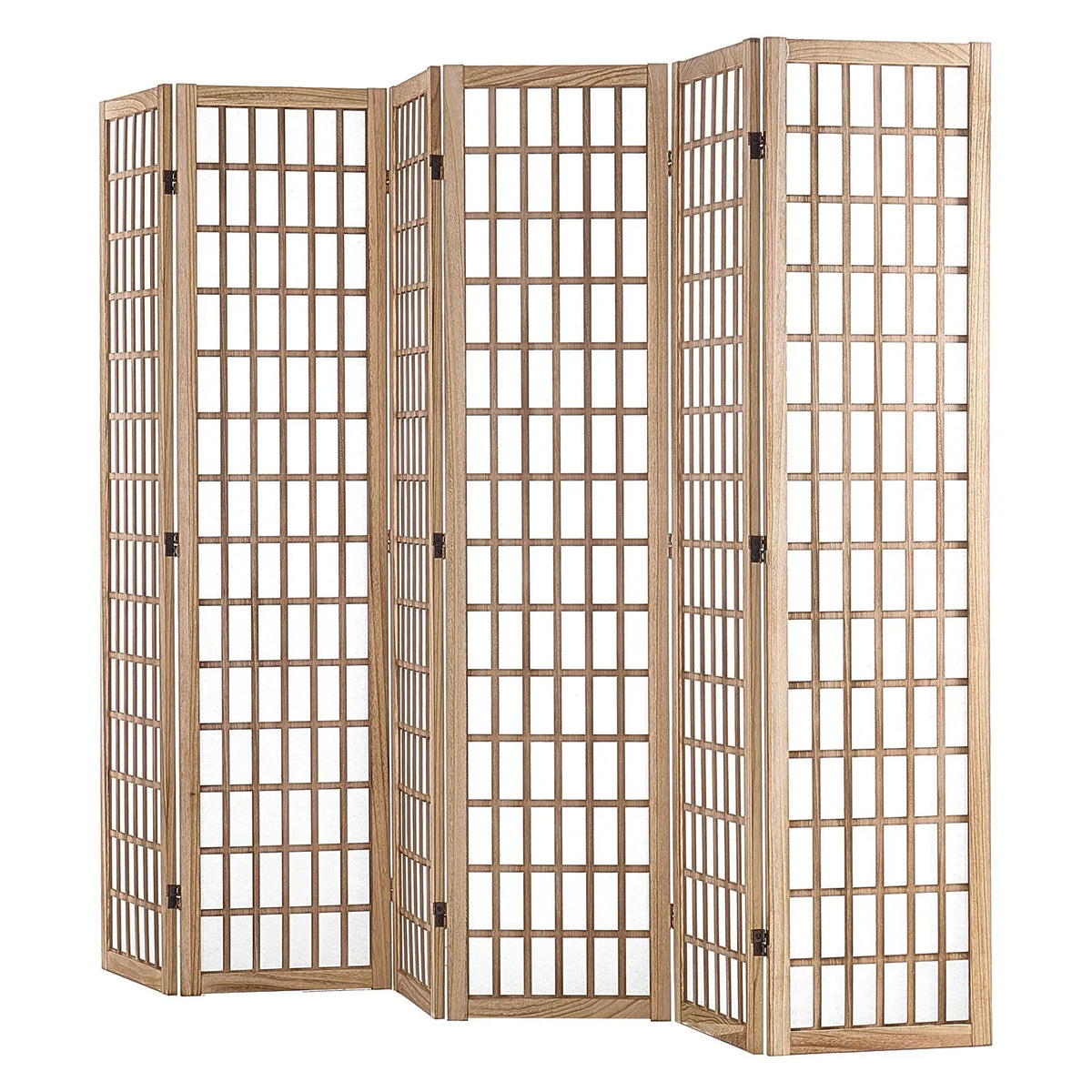 Paravent Japonais 6 Panneaux Shoji Bois de Paulownia Naturel 242 x 170 cm