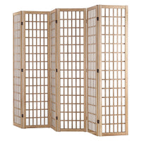 Paravent Japonais 6 Panneaux Shoji Bois de Paulownia Naturel 242 x 170 cm