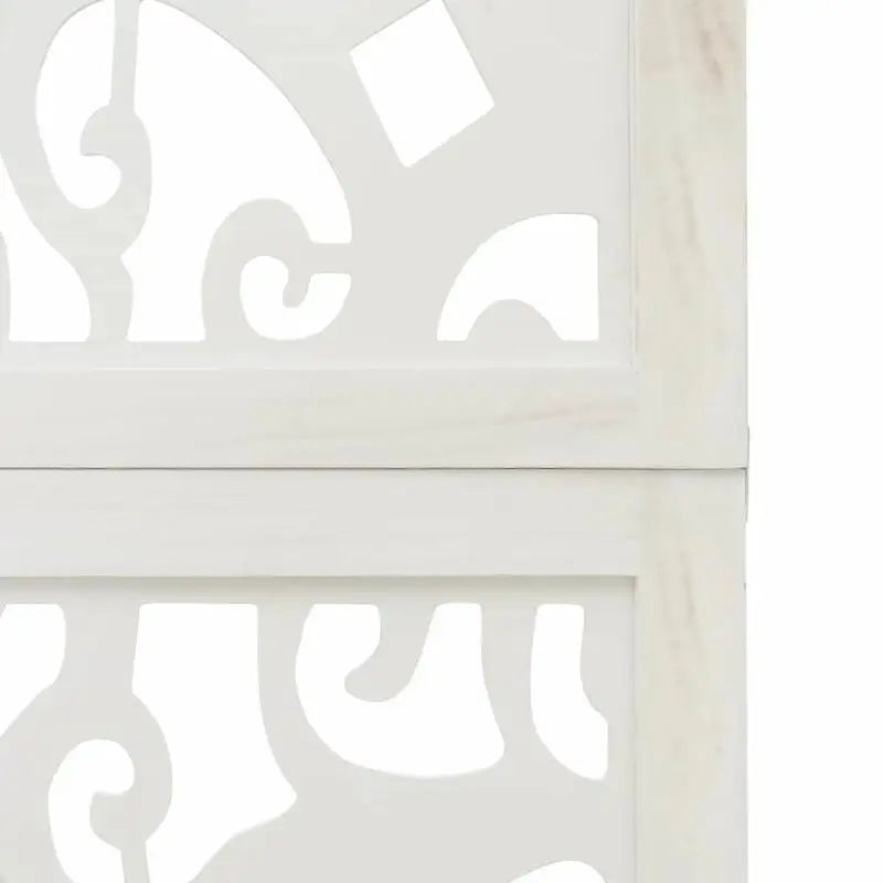 Paravent 5 Panneaux Bois Ajouré Arabesques Blanc Hauteur 160 cm