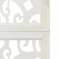 Paravent 5 Panneaux Bois Ajouré Arabesques Blanc Hauteur 160 cm