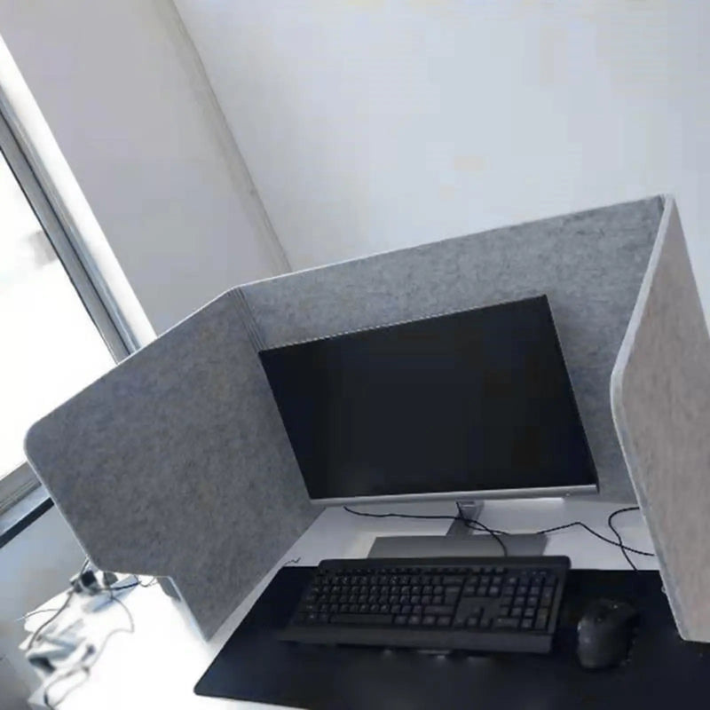 Séparateur de bureau acoustique feutre gris, pour un espace de coworking