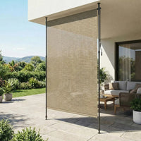 Paravent Rétractable Vertical HDPE Sans Perçage Gris ou Café 120 à 200 cm