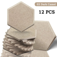 Panneau Acoustique Mural Hexagonal Polyester Lot de 12, 0,8 à 1,2 cm