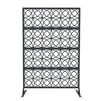 Paravent Extérieur Métal Ajouré 8 Motifs Noir Blanc ou Brun 117 x 180 cm