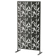 Paravent Extérieur Métal Noir Motif Bambou 92 x 192 cm