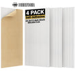 Panneau Acoustique Autocollant Polyester à Rainures 60 x 30 cm, Lot de 4